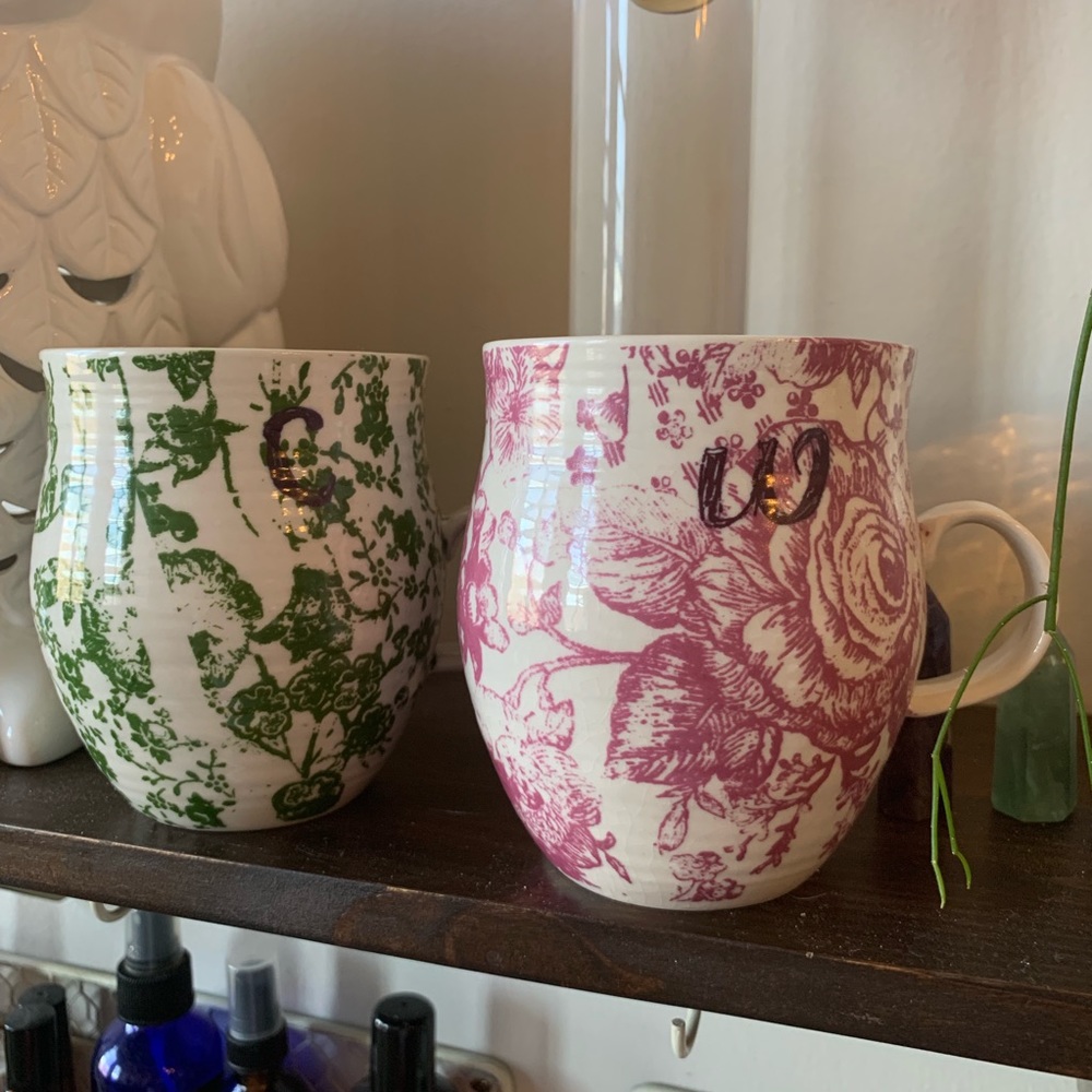 Anthropologie Tea Cups One has W and one has C